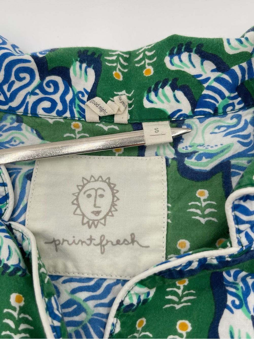 PrintFresh Pajama Set Womens Small Tiger Queen Shorts Top 100% Organic Cotton - Picture 4 of 12
